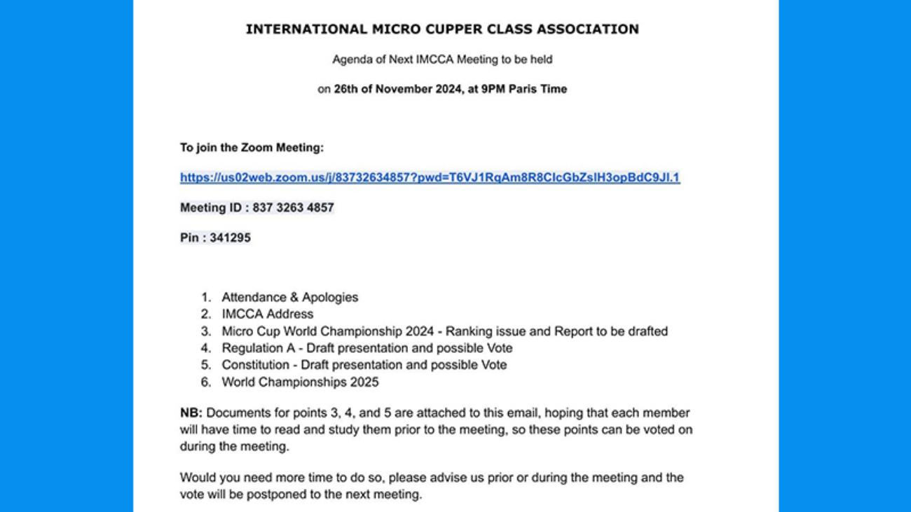 08 IMCCA - Agenda Meeting Nov 26th